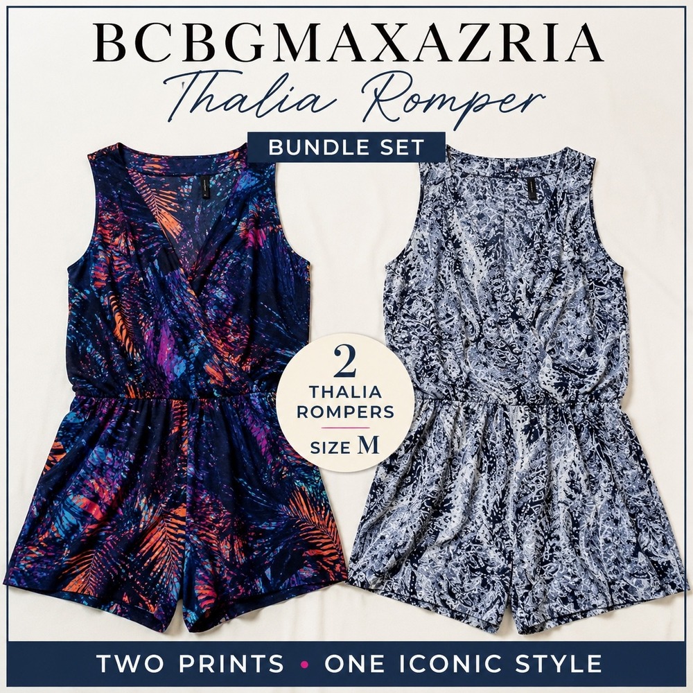 BCBGMAXAZRIA Thalia Romper Bundle 2 M
Tropical Paisley Pockets Cruise Resort